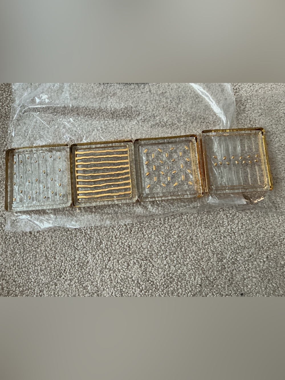 VINTAGE COLLECTIBLE “STEPHEN SMYERS”  MCM GLASS COASTERS- SET OF “4”
